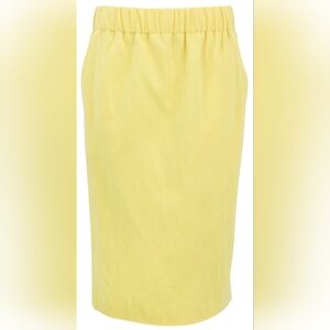 Nwt $980 Safiya Mustard Yellow Elastic Waist Pencil Skirt